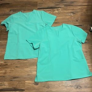 Scrub Tops - both tops are size large. Both for $35 or 1 top $20 each. Like new!